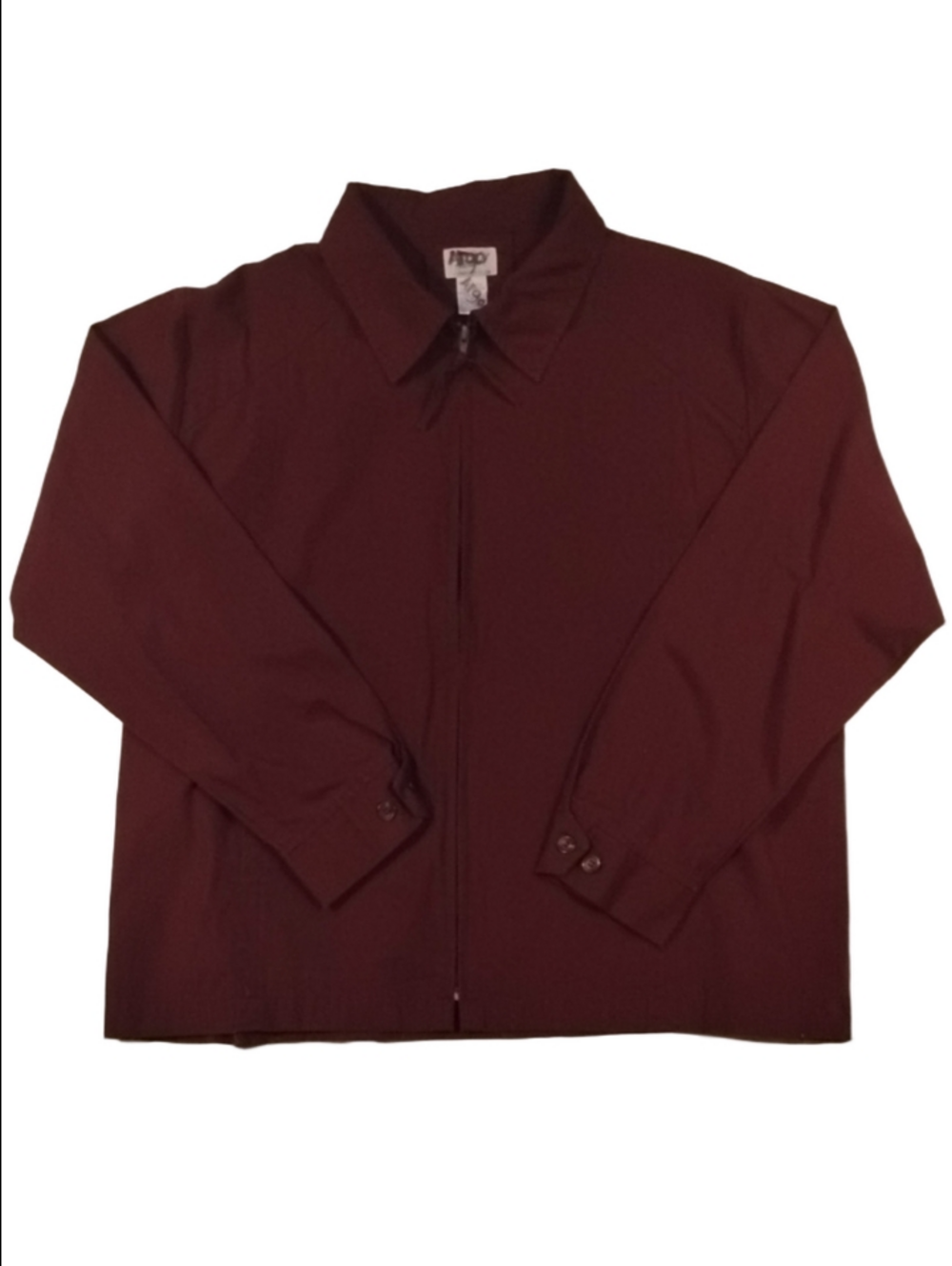 Haband Men's Maroon Zip-Front Shirt Jacket